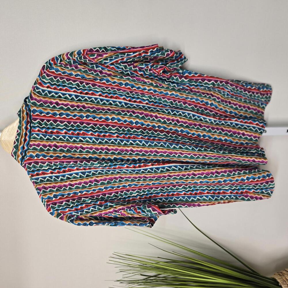 Worthington Multicolor Zigzag Button Down Shirt - image 4